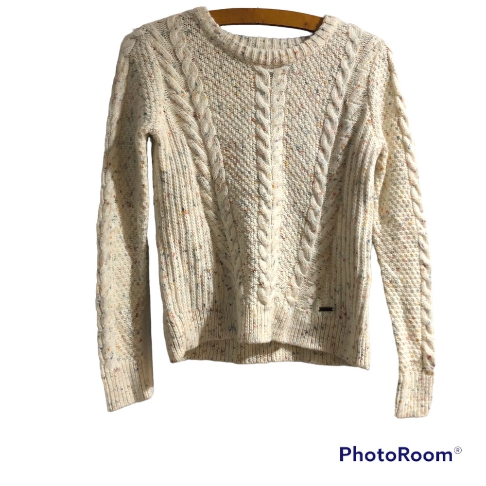 Hollister XS Confetti Sweater Cable Knit Cozy